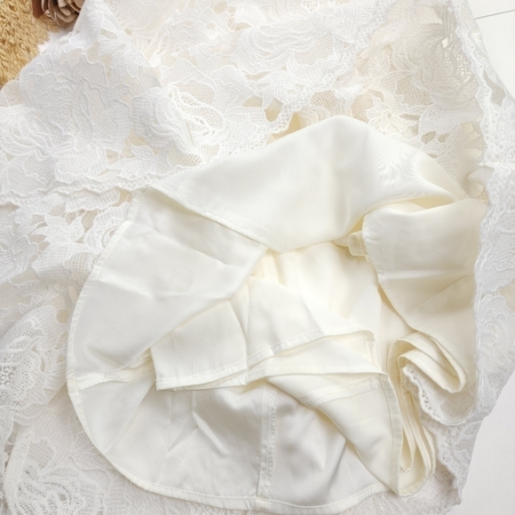 White House Black Market White Floral Lace Eyelet Embroidered Dress Sz 8 - Picture 4 of 16